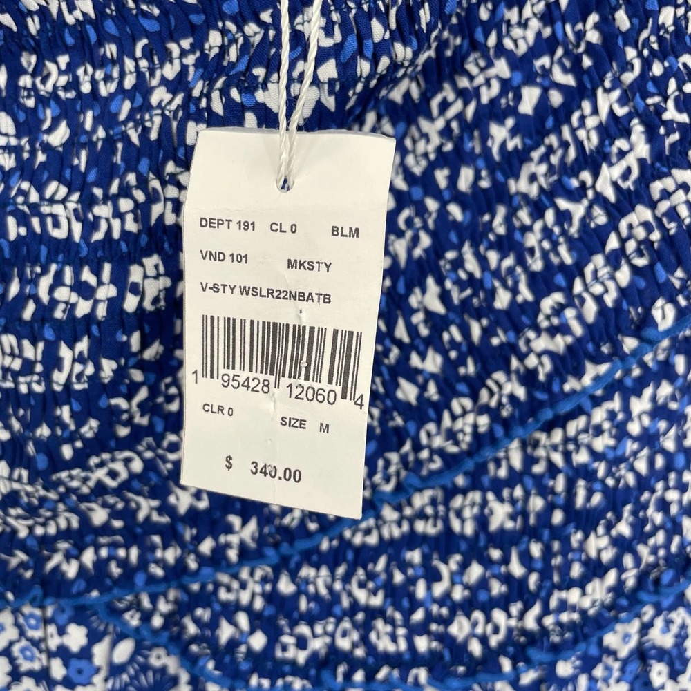 NWT Poupette St Barth Soledad Mini Dress Smocking Blue Antibes Size Medium - Picture 8 of 8